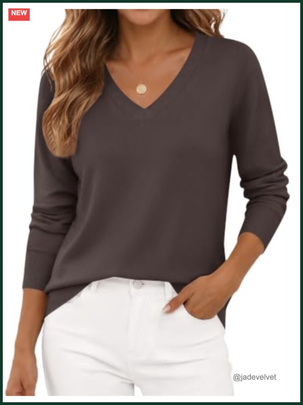 Women V Neck Sweater Long Sleeve Batwing Pullover Knit Top
